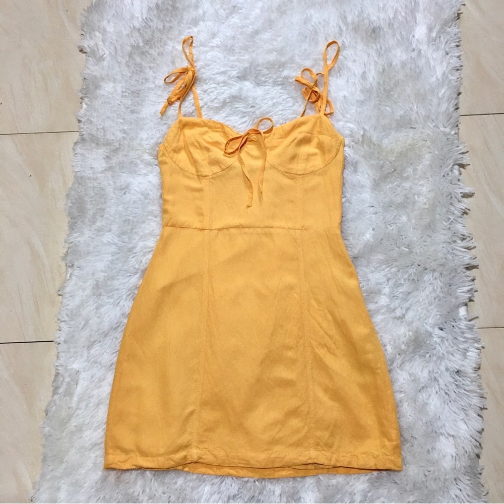 Linen orange sundress